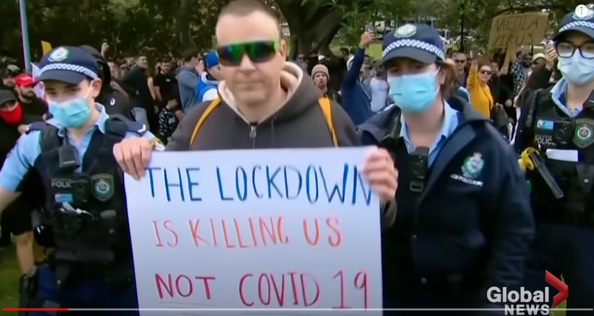 Police and protesters clash Australian anti-lockdown protests